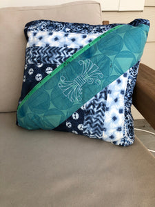 Quilted shibori pillow